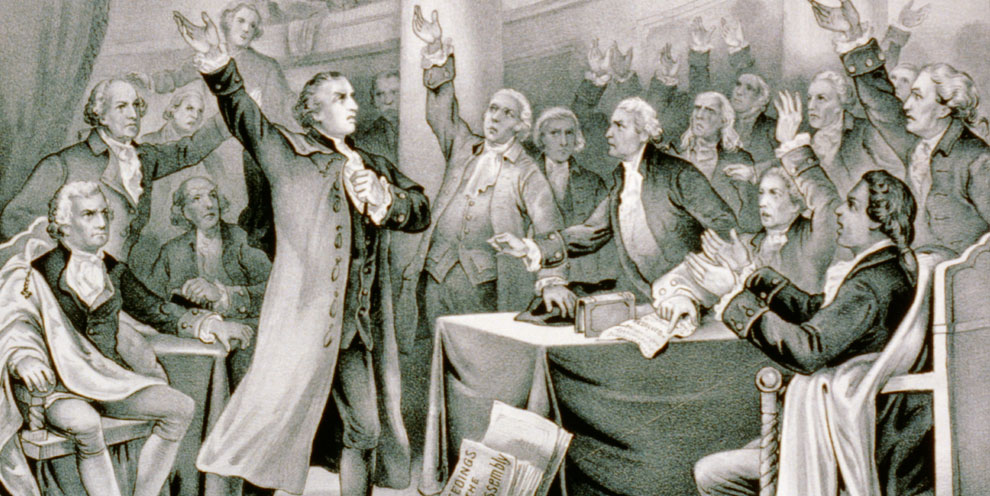 Patrick Henry Speaks before the Virginia Parliament - "Give Me Liberty or Give Me Death"