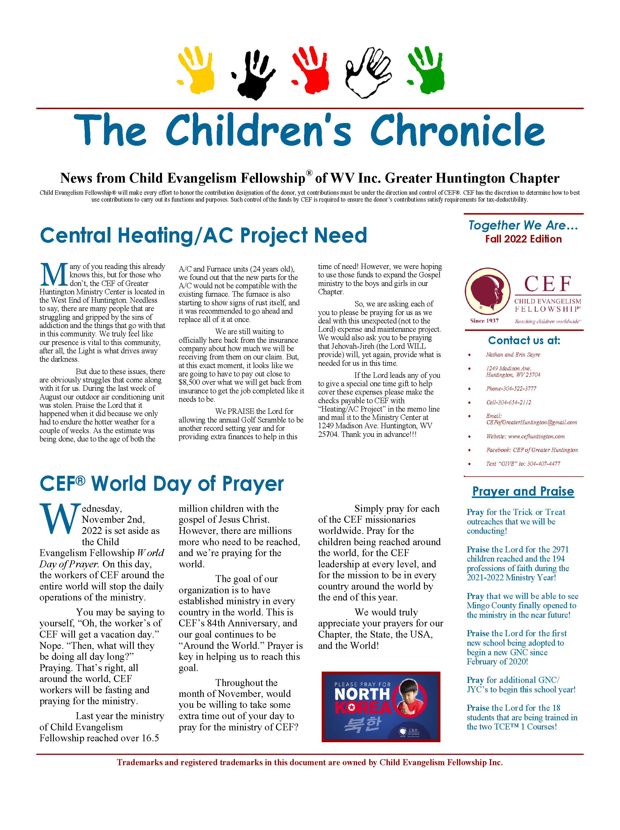 Fall 2022 Newsletter Page 1