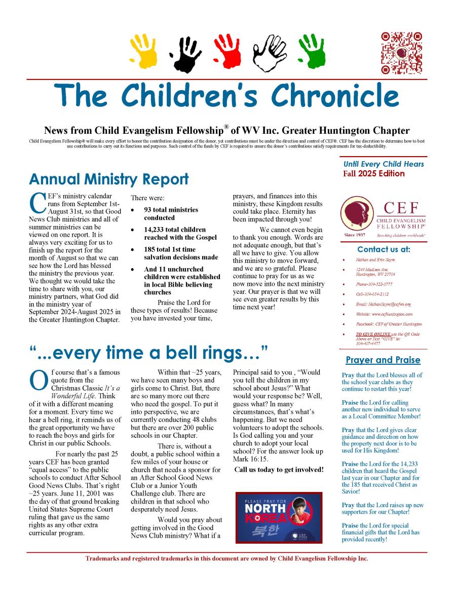 Fall 2025 Newsletter Page 1