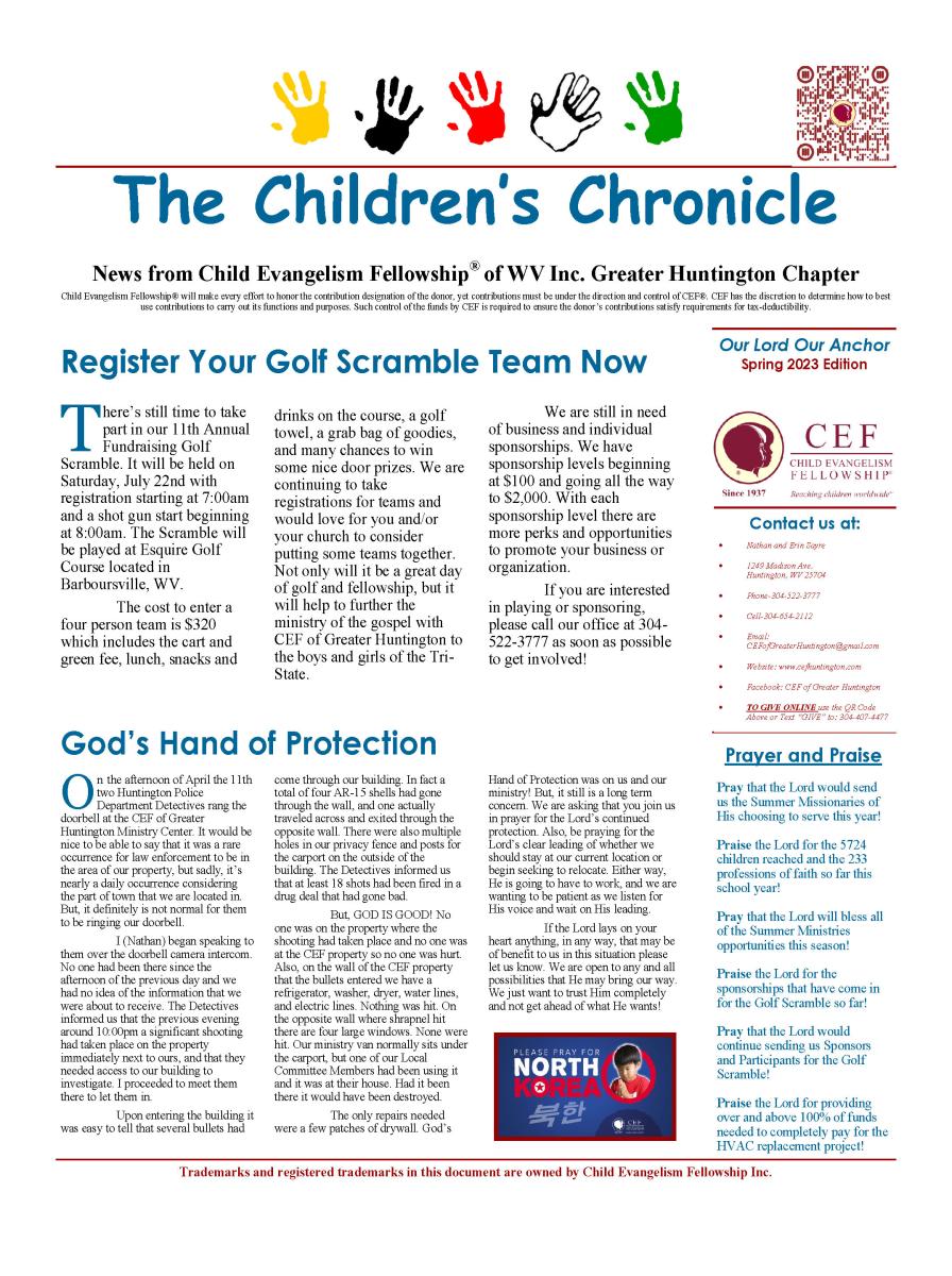 Spring 2023 Newsletter Page 1