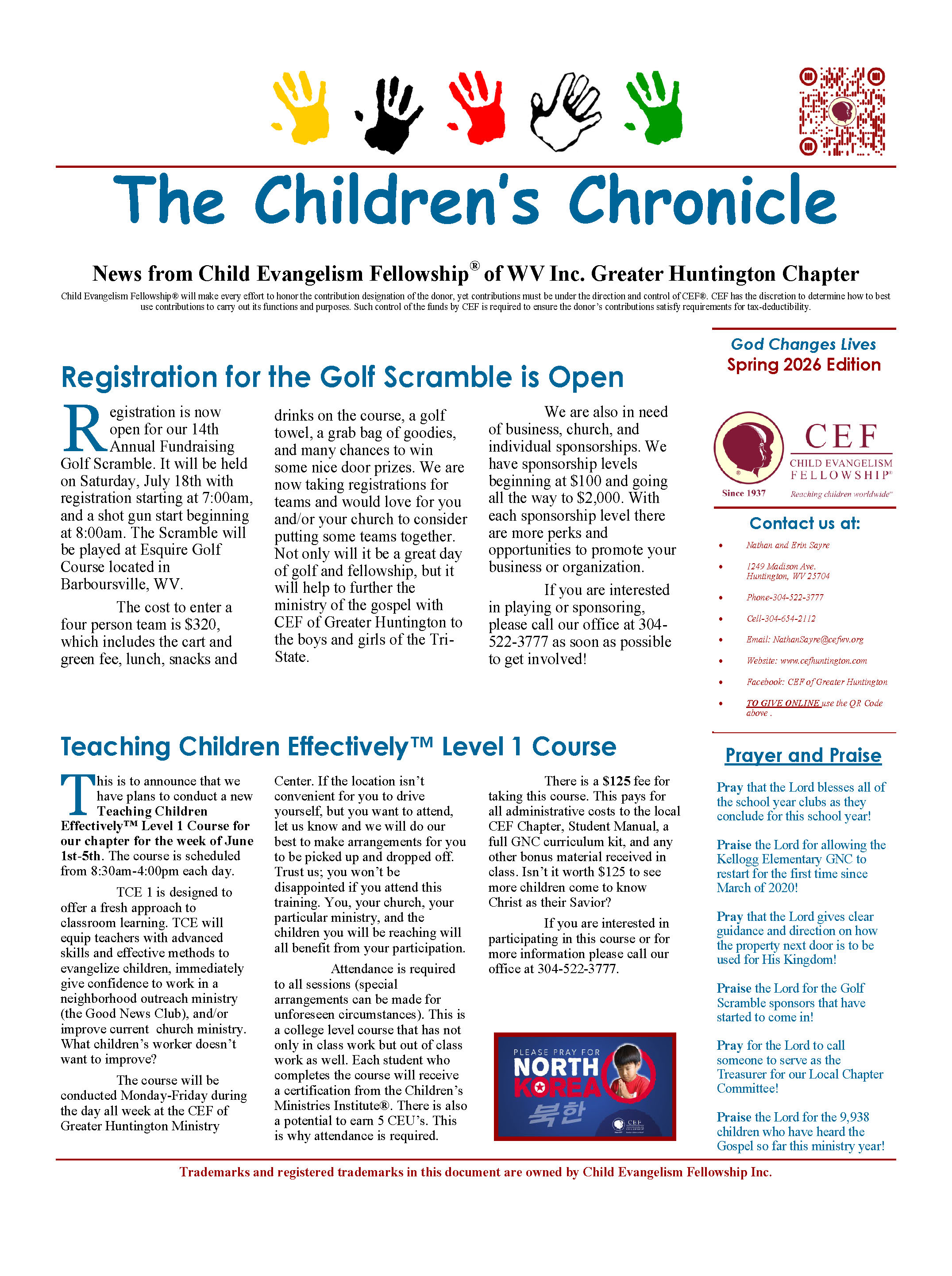 Apring 2026 Newsletter Page 1