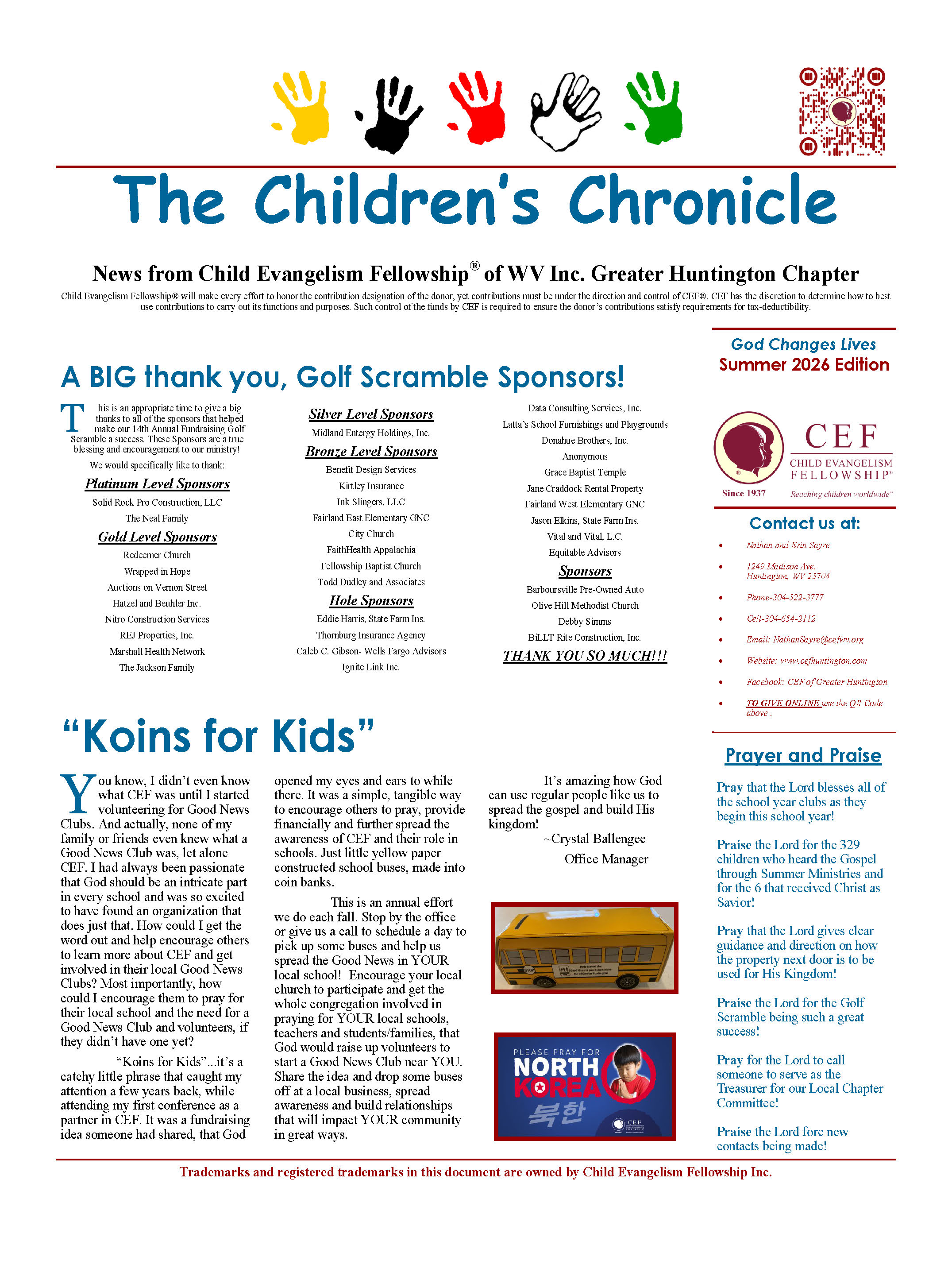 Summer 2026 Newsletter Page 1