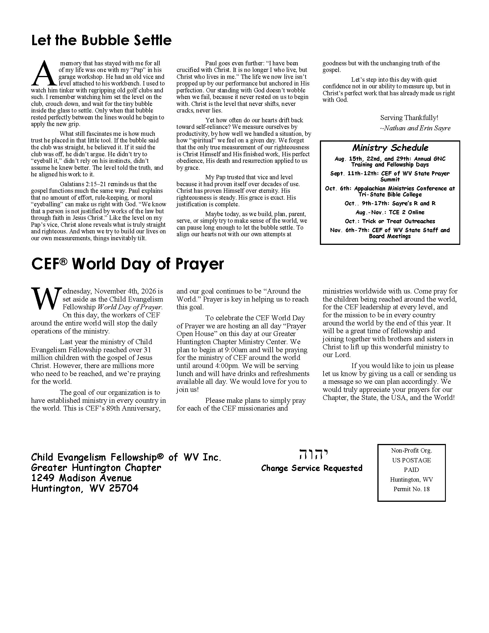 Summer 2026 Newsletter Page 2